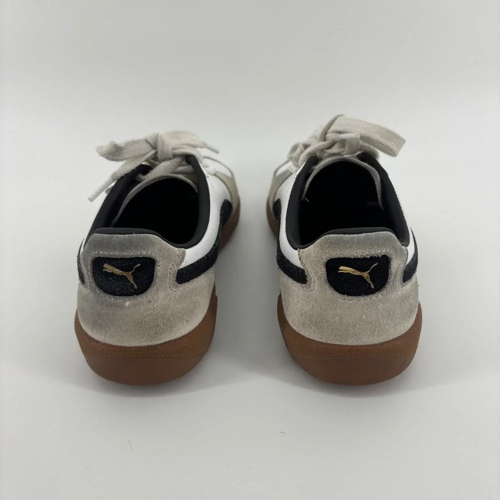 Puma Palermo Sneakers Womens 7.5 White Black Gum Good‎ Leather Suede 396464-01